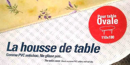 Protège table OVALE 1m26 x 1m95 - sous nappe gom élastiqué - housse de table