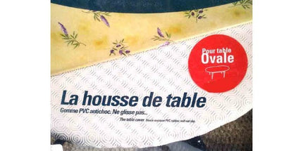 Protège table OVALE 1m25 x 1m65 - sous nappe gom élastiqué - housse de table
