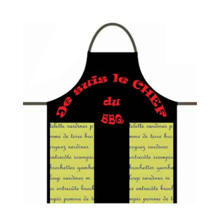 Tablier coton adulte noir chef du BBQ