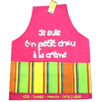 Tablier enfant rose : Je suis ton petit chou à la crème