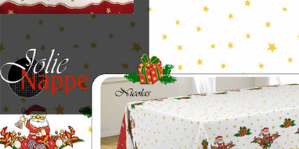Nappe ronde père noël Nicolas  anti tache 1m60