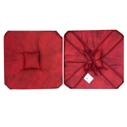 Coussin de chaise à rabats uni bordeau béton ciré 36 cm x 36cm