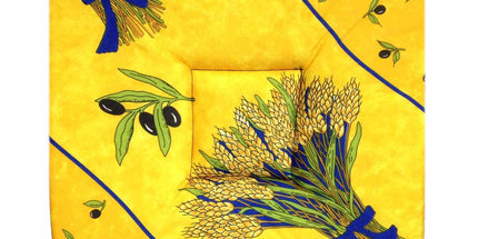 Coussin de chaise à rabats bouquet de blé jaune 36 cm x 36 cm