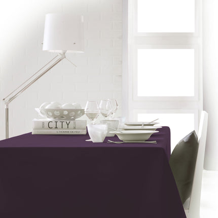 Nappe unie violet foncé 2m x 1m40 anti tache sans repassage