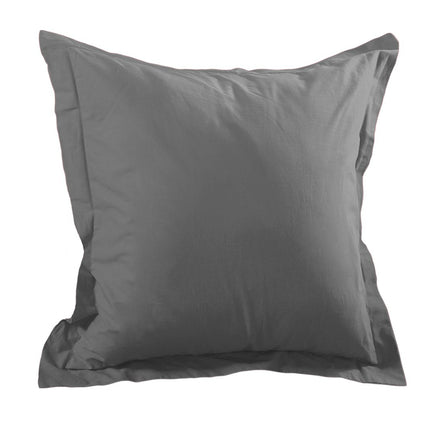 Taie d'oreiller Alicia gris anthracite 65 cm x 65 cm volant plat coton