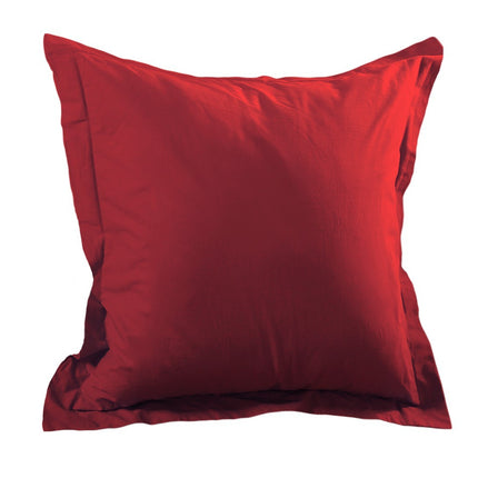 Taie d'oreiller Alicia rouge 65 cm x 65 cm volant plat coton