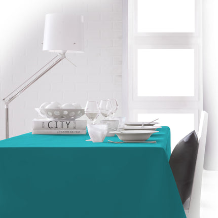 Nappe unie turquoise mer du sud  2m x 1m40 anti tache sans repassage