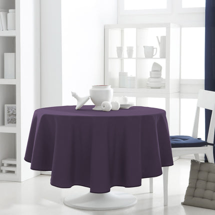 Nappe ronde unie violet deep purple 1m80 anti tache infroissable