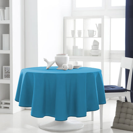 Nappe ronde unie turquoise mer du sud 1m80 anti tache infroissable