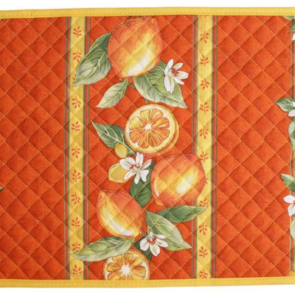 Set de table coton enduit  citron orange