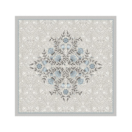 Housse de coussin tissé jacquard Aubrac taupe bleu 45cm x 45cm