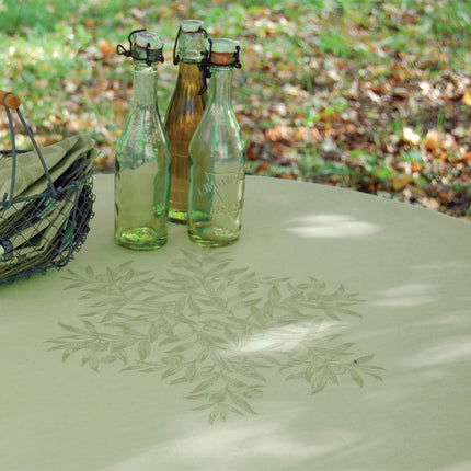 Nappe jacquard téflon carré 1m60 olive vert 160 cm x 160 cm