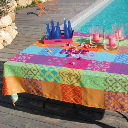 Nappe carrée jacquard carces multicolore 1m80 x 1m80