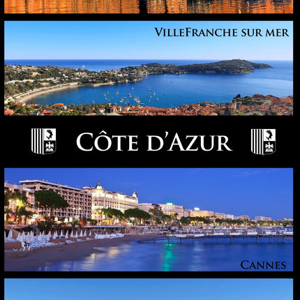 Serviette de plage PACA  côte d'azur multi vues  95 x 175 cm