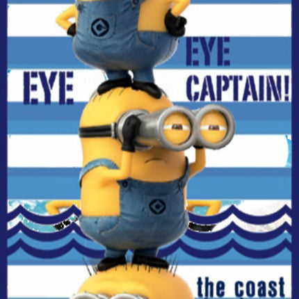 Serviette de plage les minions 4 captain  70 cm x 140 cm