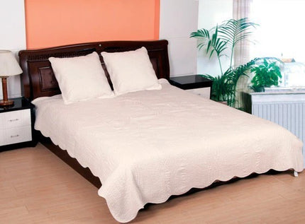 Couvre Lit  Boutis  uni écru torsade  2m30 x 2m50