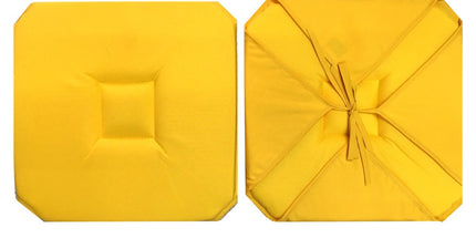 Coussin de chaise avec 4 rabats uni jaune 40 cm x 40 cm