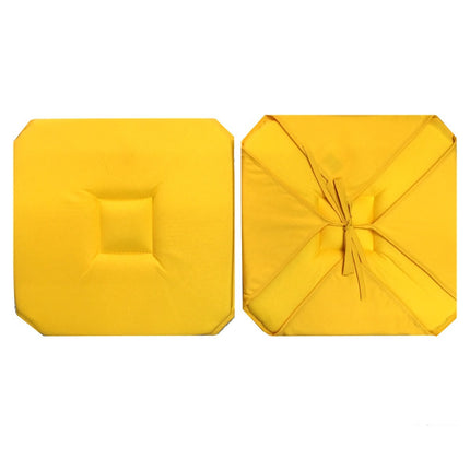 Coussin de chaise avec 4 rabats uni jaune 40 cm x 40 cm