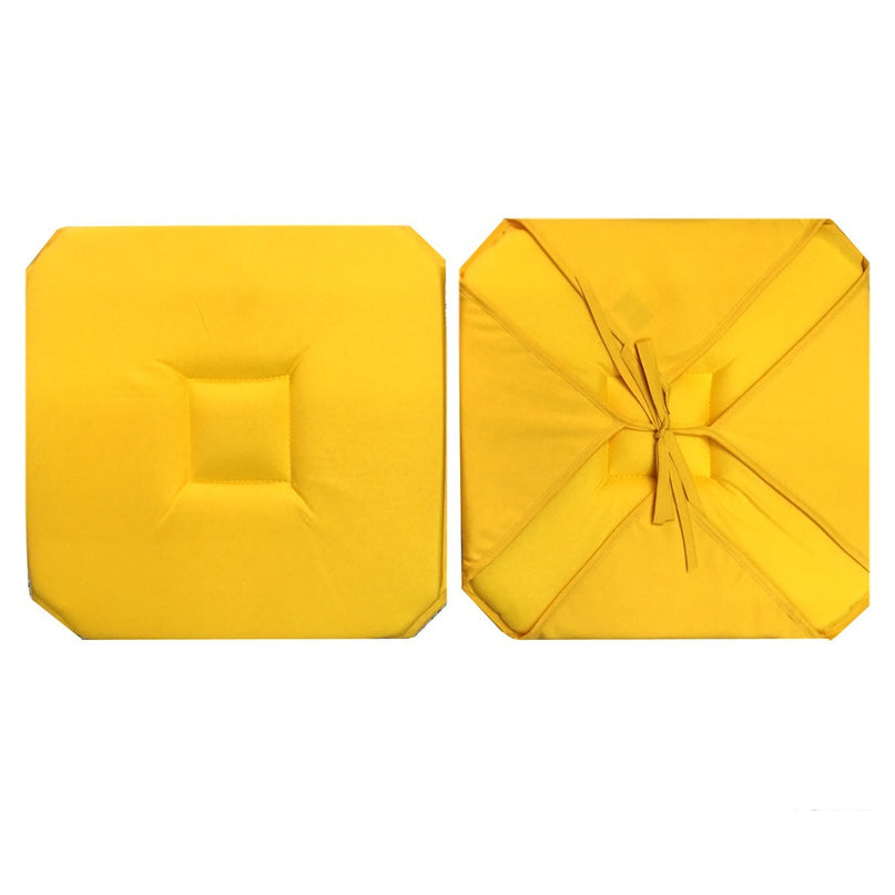 Coussin de chaise avec 4 rabats uni jaune 40 cm x 40 cm