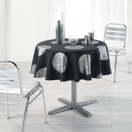 Nappe ronde 1m80 platine noir  anti tache infroissable