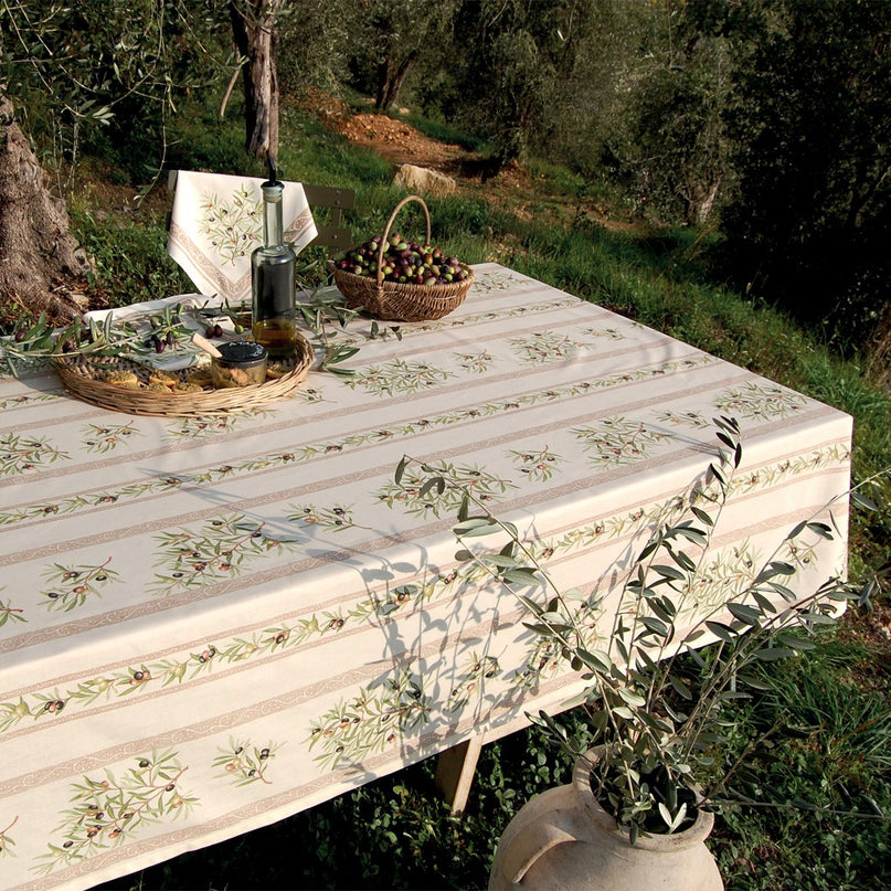 Nappe clos des oliviers écru coton 3mx1m55
