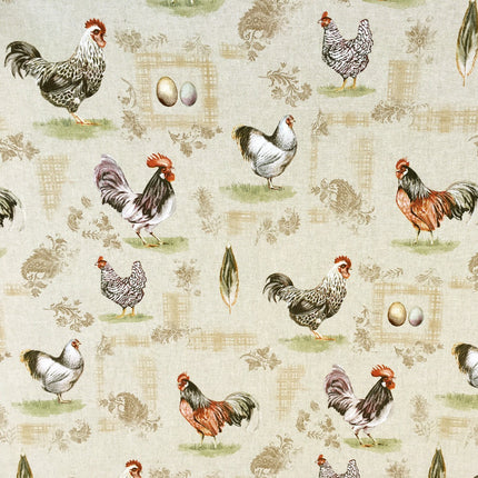 Tissu au mètre enduit La basse cour