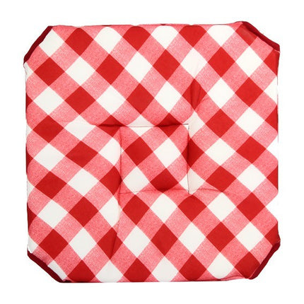 Coussin de chaise avec 4 rabats vichy rouge NEW 36 cm x  36 cm