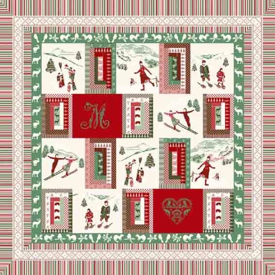 Nappe Plaid carré Vercors blanc rouge 1m45/1m45