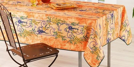 Nappe glycine et lavande orange rectangle 2mx1m50