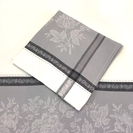Serviette jacquard caprice ecru gris  50cmx50cm