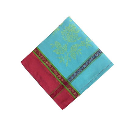 Serviette jacquard caprice turquoise  50cmx50cm