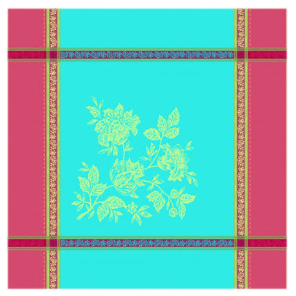 Serviette jacquard caprice turquoise  50cmx50cm
