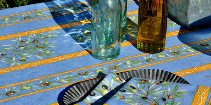 Nappe Clos des oliviers bleu  plastifiée 2m / 1m50