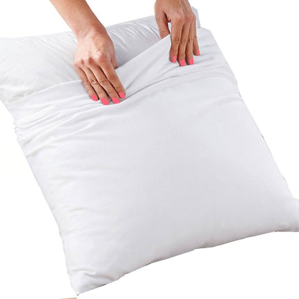 Protège taie d'oreiller blanc Elise 60 cm x 60 cm coton