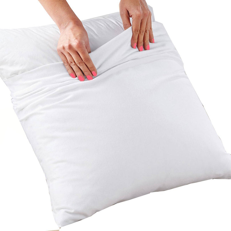 Protège taie d'oreiller blanc Elise 60 cm x 60 cm coton