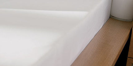 Drap housse 180 cm x 200 cm uni blanc Alicia coton