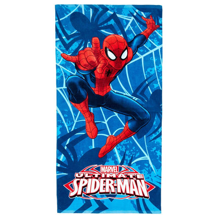 Serviette de plage spiderman blue web  70 cm x 140 cm