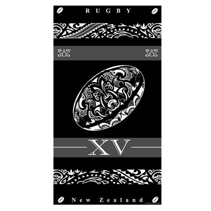 Serviette de plage rugby New Zealand  95 cm x 175 cm ref JQ154