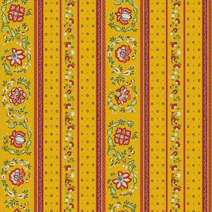 Tissu  au mètre coton  provençale vence jaune R linéaire