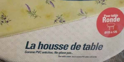 Protège table gomme ROND élastiqué 1m35 pour une table ronde  de 1m15 à 1m25 Housse de table
