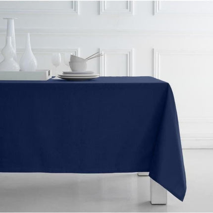 Nappe unie bleu marine ciel d'orage 2m50 x 1m50 anti tache sans repassage