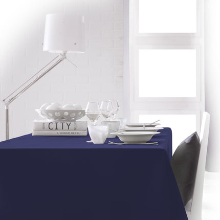 Nappe unie bleu marine ciel d'orage 2m50 x 1m50 anti tache sans repassage