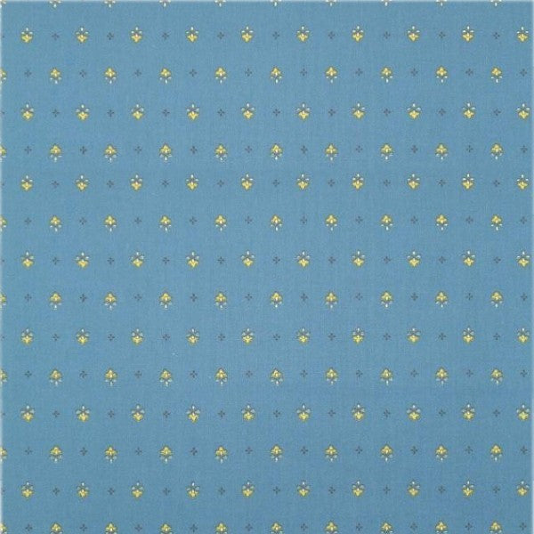 Tissu au mètre coton provençale vence Bleu J all over