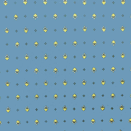 Tissu au mètre coton provençale vence Bleu J all over