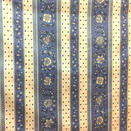 Tissu  au mètre coton  provençale vence bleu B linéaire