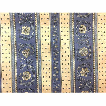 Tissu  au mètre coton  provençale vence bleu B linéaire