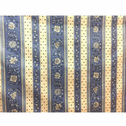 Tissu  au mètre coton  provençale vence bleu B linéaire