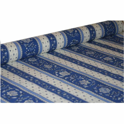 Tissu  au mètre coton  provençale vence bleu B linéaire
