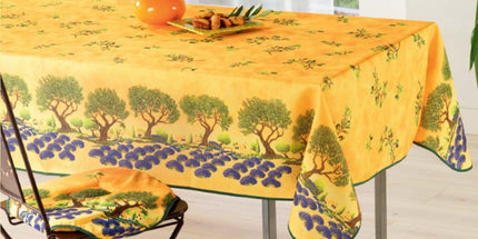 Nappe olive, olivier et champs de lavande jaune rectangle 2m40/1m50