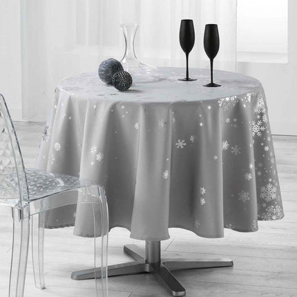 Nappe ronde 1m80 constellation gris argent  anti tache infroissable